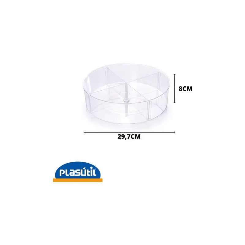 Organizador Plasútil Giratório De Maquiagem Com 4 Compartimentos Transparente