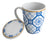 Caneca Lyor Braga De Porcelana Super White Azul Branca 340ml Azul