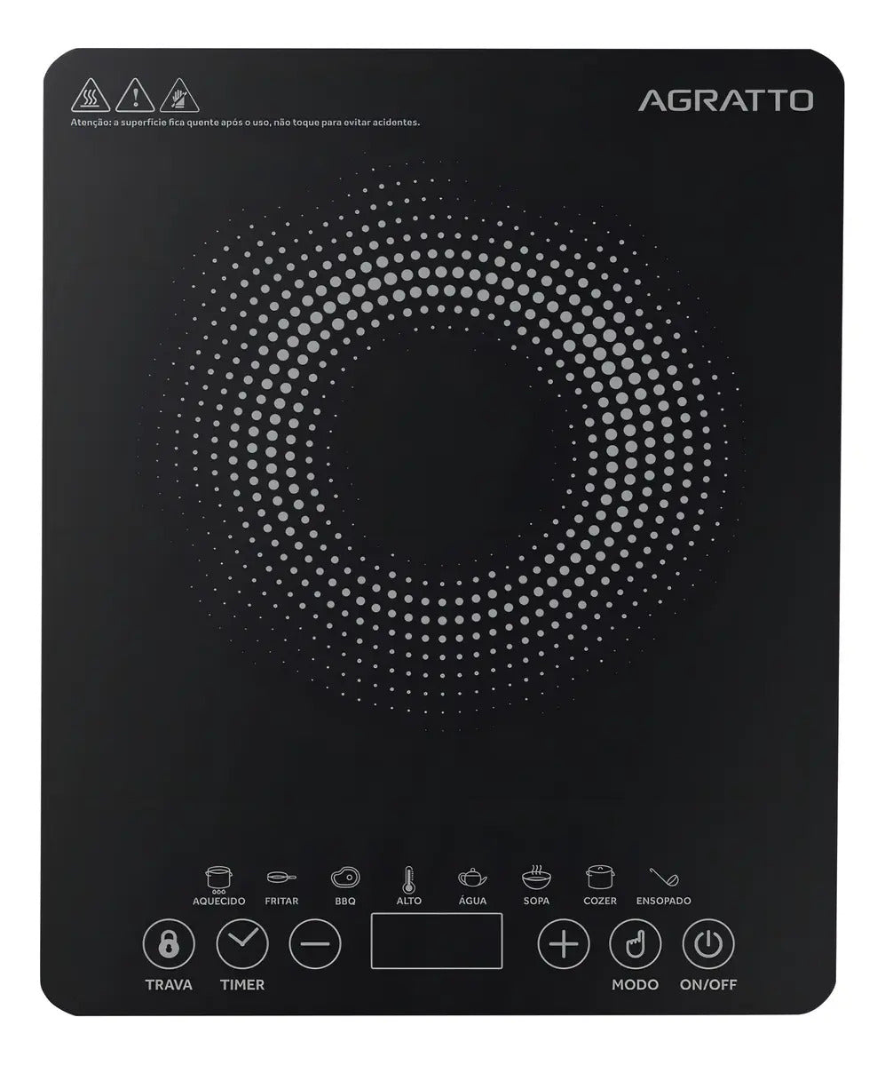 Cooktop Indução Ackll01l-02 Preto 1 Boca 2000w Agratto 220v Preto 220v