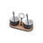 Bandeja De Bambu Com 2 Molheiras E 2 Colheres 20x9,5cm