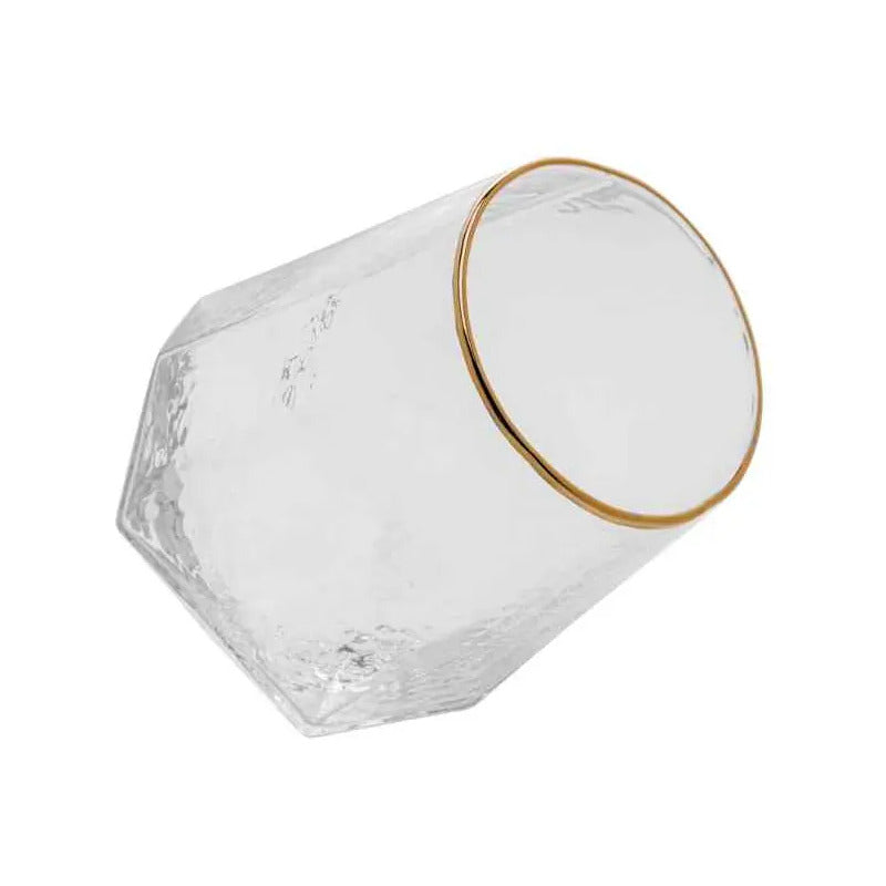 Cj 2 Copos De Cristal Baixos Taj Com Fio De Ouro Wolff 550ml