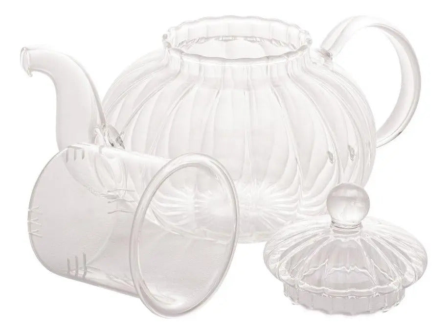Chaleira De Vidro E Infusor Bule Pode Ir Ao Fogo 800ml Lyor Transparente
