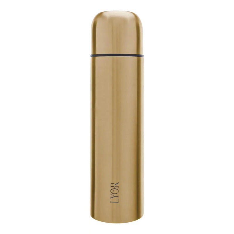 Garrafa Térmica Lyor De Aço Inox Bullet Dourada 500ml Dourado