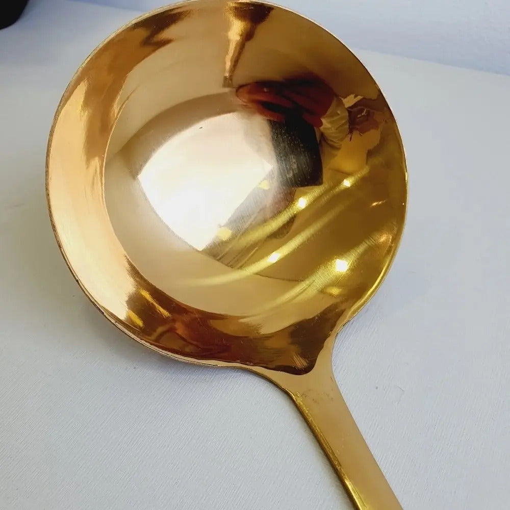 Concha Dourado Sopa Caldos Molho Aço Inox 33,5cm Lyor Dourado