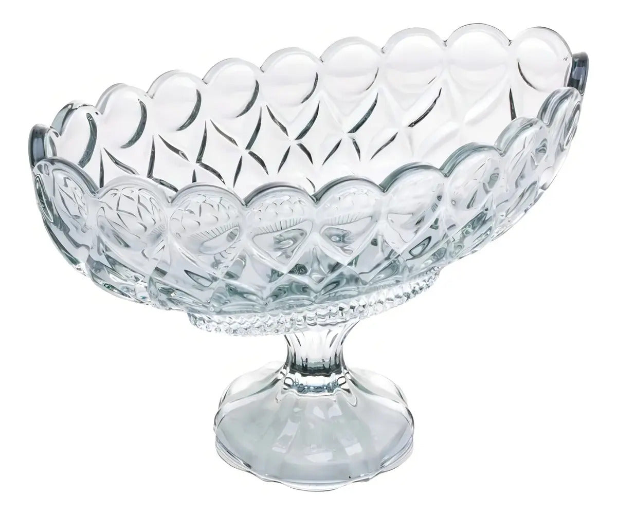 Centro De Mesa De Cristal Com Pé Angel 29cm X 13cm X 20cm Wolff Incolor