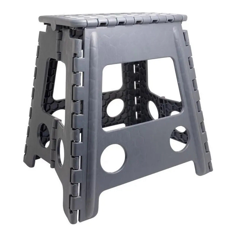 Banco Dobrável Lyor De Plástico Cinza 39cm