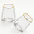 Cj 2 Copos De Cristal Baixos Taj Com Fio De Ouro Wolff 550ml