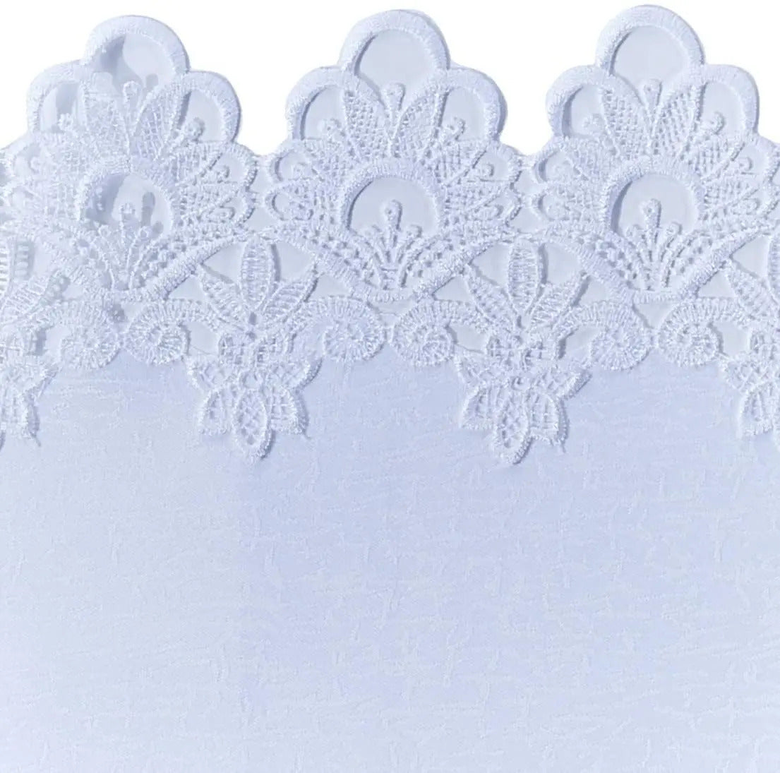 Caminho De Mesa Jolitex Veneza 0,40cmx1,50cm Branco Branco Lisa