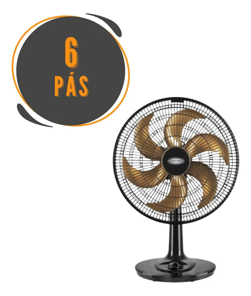 Ventilador De Mesa 40cm Turbo Preto/bronze Ventimais 220v 40 Cm 60 Hz Preto 220v Bronze Plástico 6