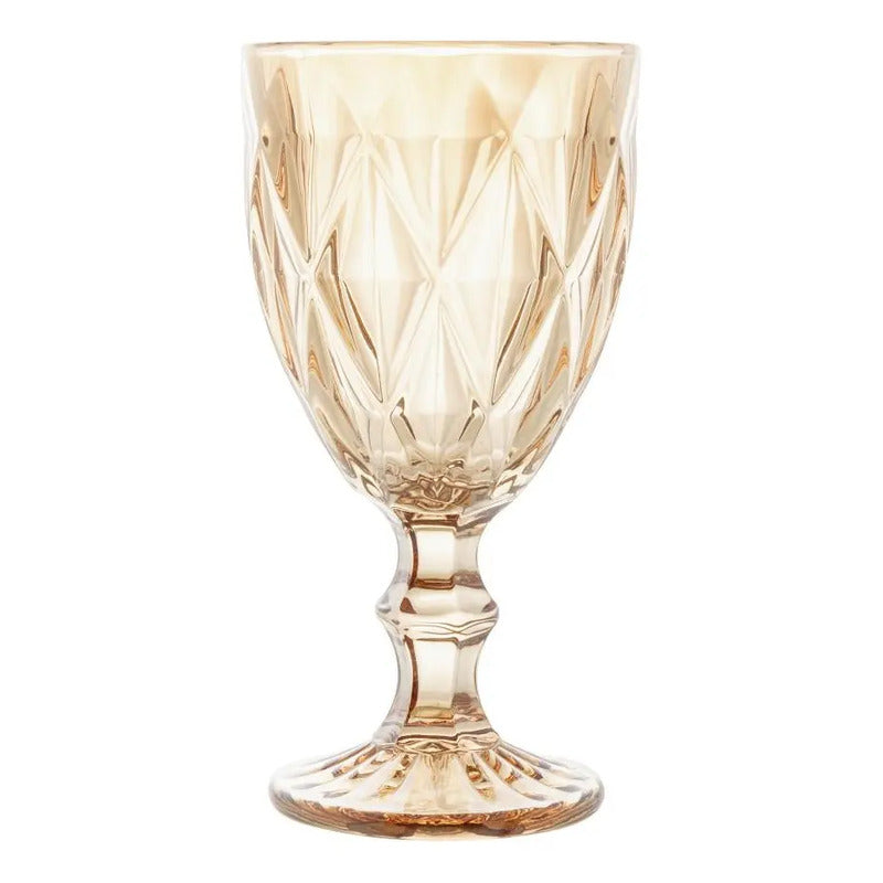 Jogo De Taça 6 Peças Diamond Âmbar Metalizado 325ml Lyor Âmbar Metalizado