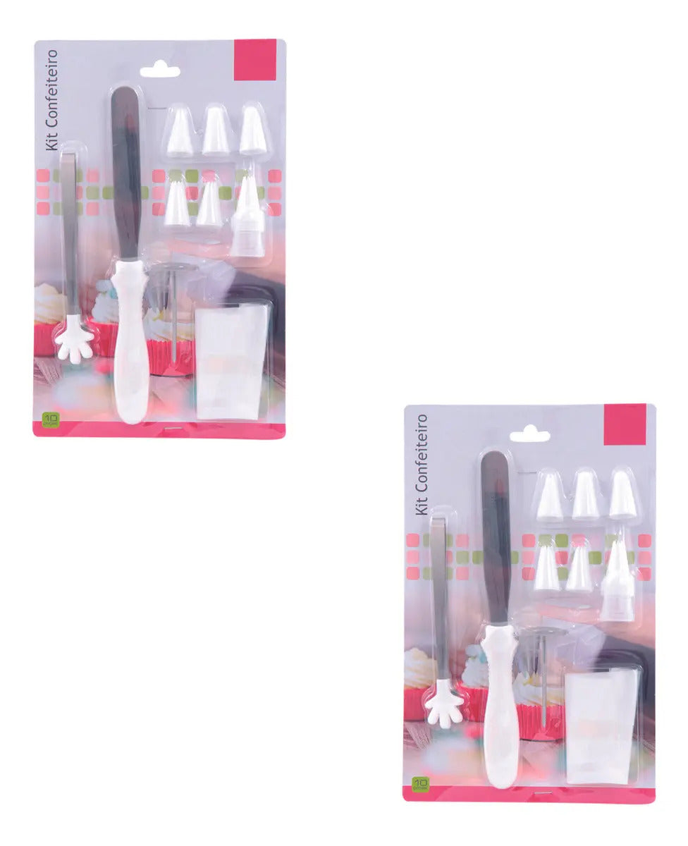 4 Kit Confeitaria 10 Pçs P/ Bolos Tortas Bico Espátula
