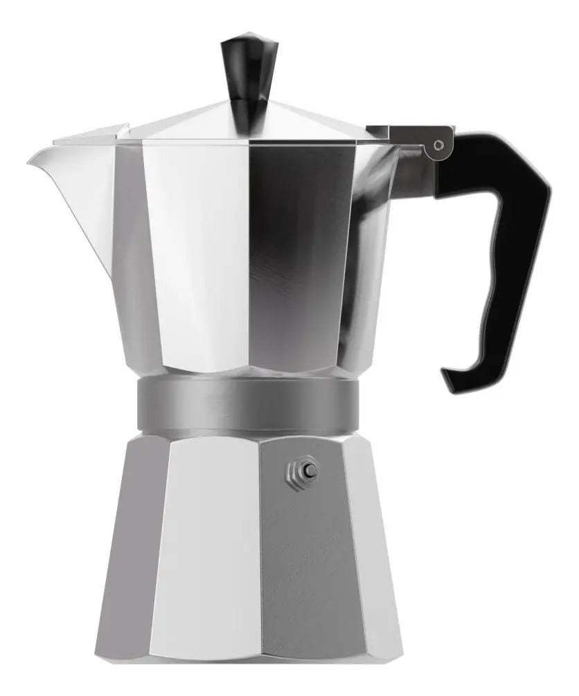 Cafeteira Italiana Lyor De Alumínio 6 Doses Com Cabo 300ml Inox