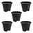 Kit 5 Vasos Plásticos Redondo 5 Litros Preto Casa Jardim Liso
