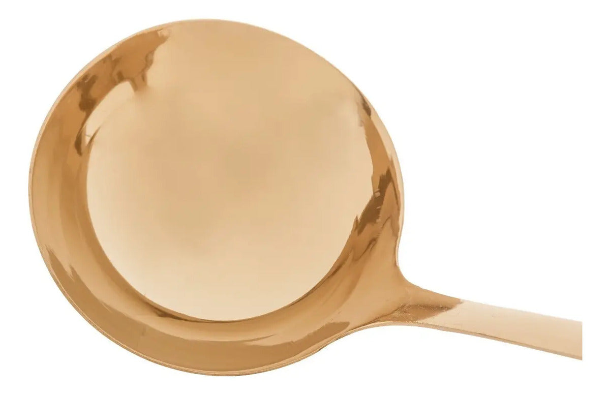 Concha Dourado Sopa Caldos Molho Aço Inox 33,5cm Lyor Dourado