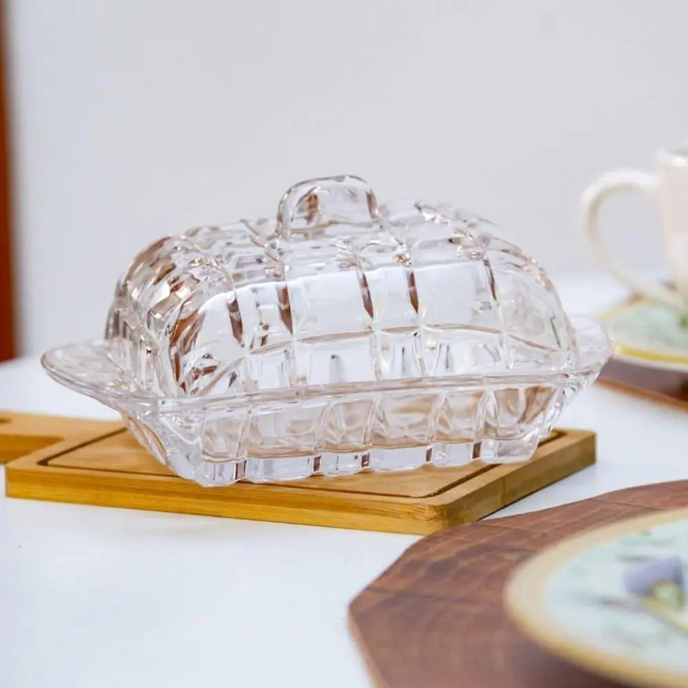 Manteigueira De Cristal Com Tampa Diamond - Lyor Cor Água Água