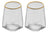 Cj 2 Copos De Cristal Baixos Taj Com Fio De Ouro Wolff 550ml