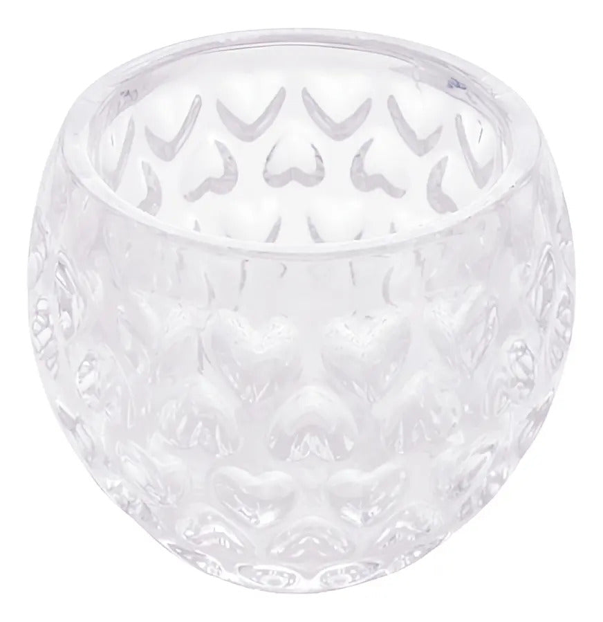 Porta Vela De Cristal Coração 9,5cm X 7,5cm - Lyor
