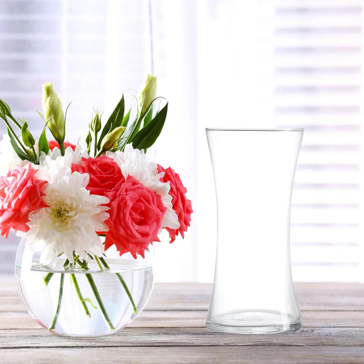 Vaso De Vidro Decoração Transparente Moderno Liso Transparente Liso