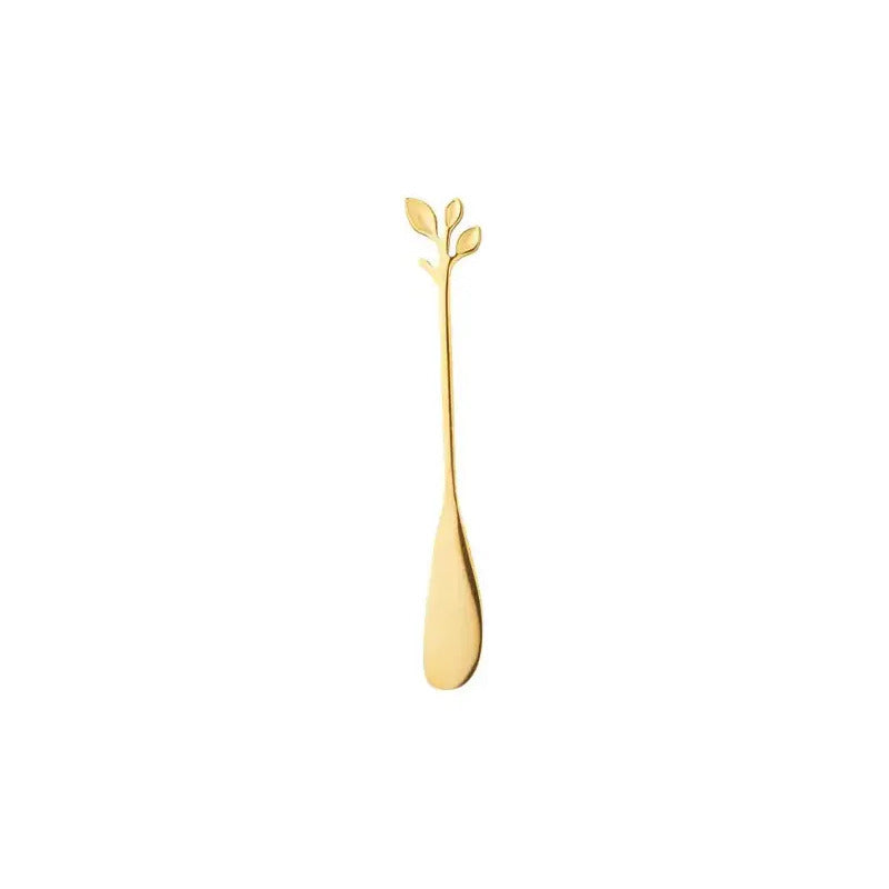 Cj 4 Espatulas De Aco Inox Leaves Dourado - Lyor Dourado