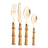 Faqueiro 24 Pcs Bambu Aço Inox Dourado Bon Gourmet