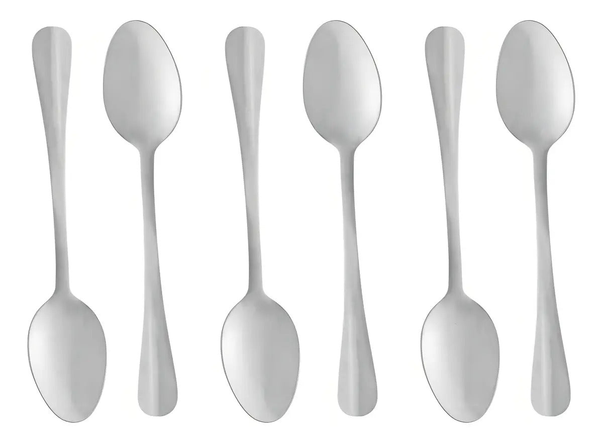 Kit Com 6 Colheres Para Café De Aço Inox Lyor Positano 12cm Prateado