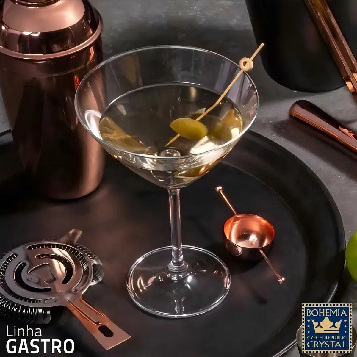 Jogo De Taças Para Martini Bohemia Gastro 280 Ml - 6 Peças Transparente