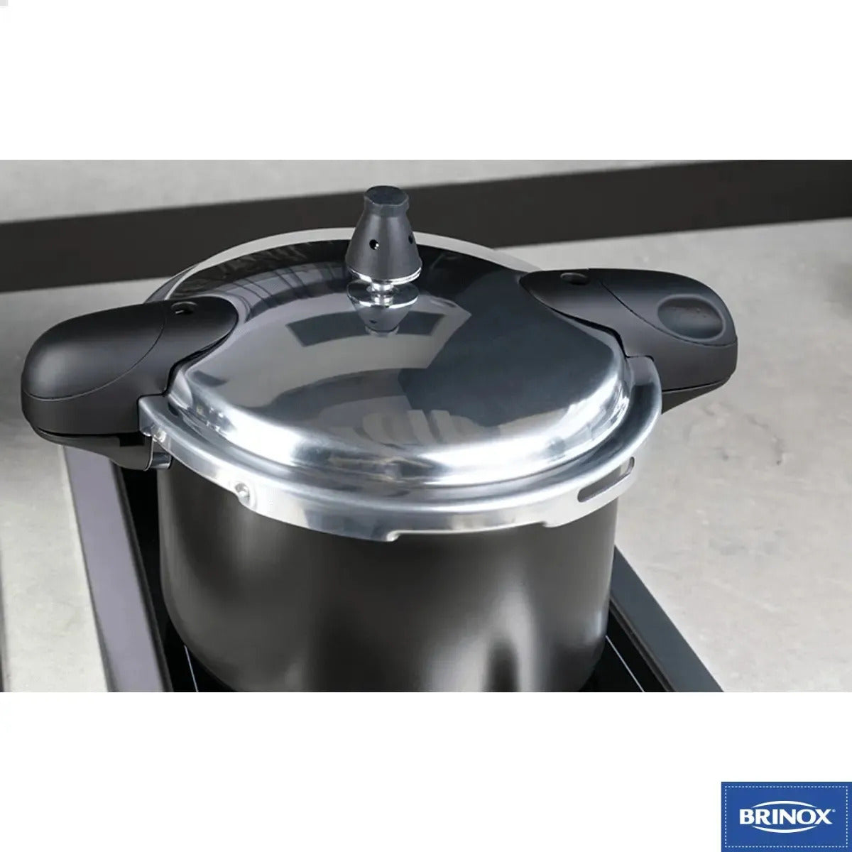 Panela De Pressão Brinox Pressure Indução Antiad. 5,4l Preta Cor Preto