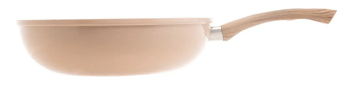 Frigideira Wok 28cm Indução Rev Cerâmico Granilite Bege Lyor