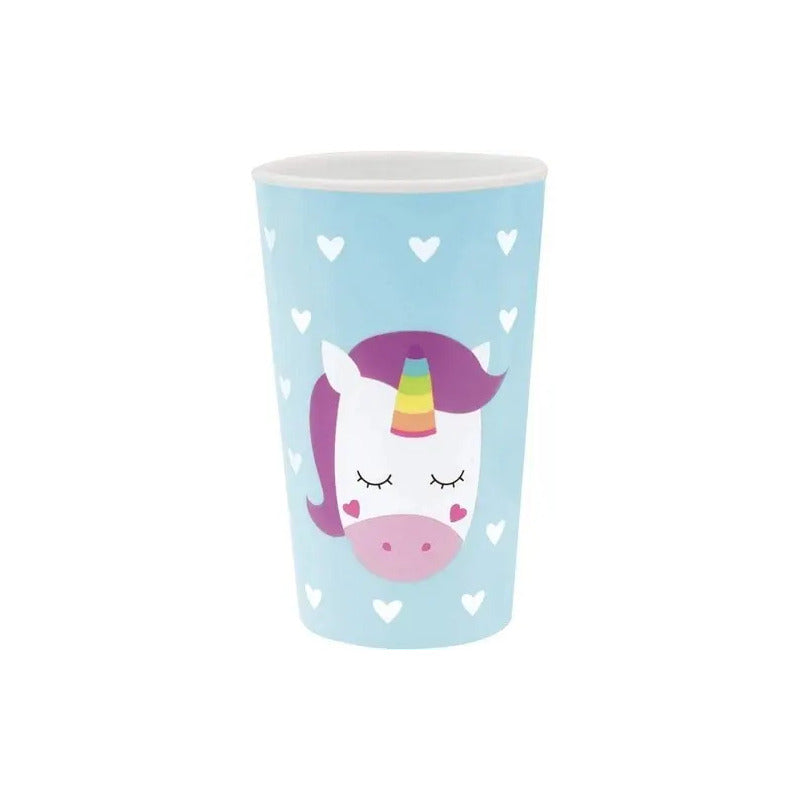 Kit Alimentação Prato Bowl Copo Bebe Divertido Animal Fun Unicórnio