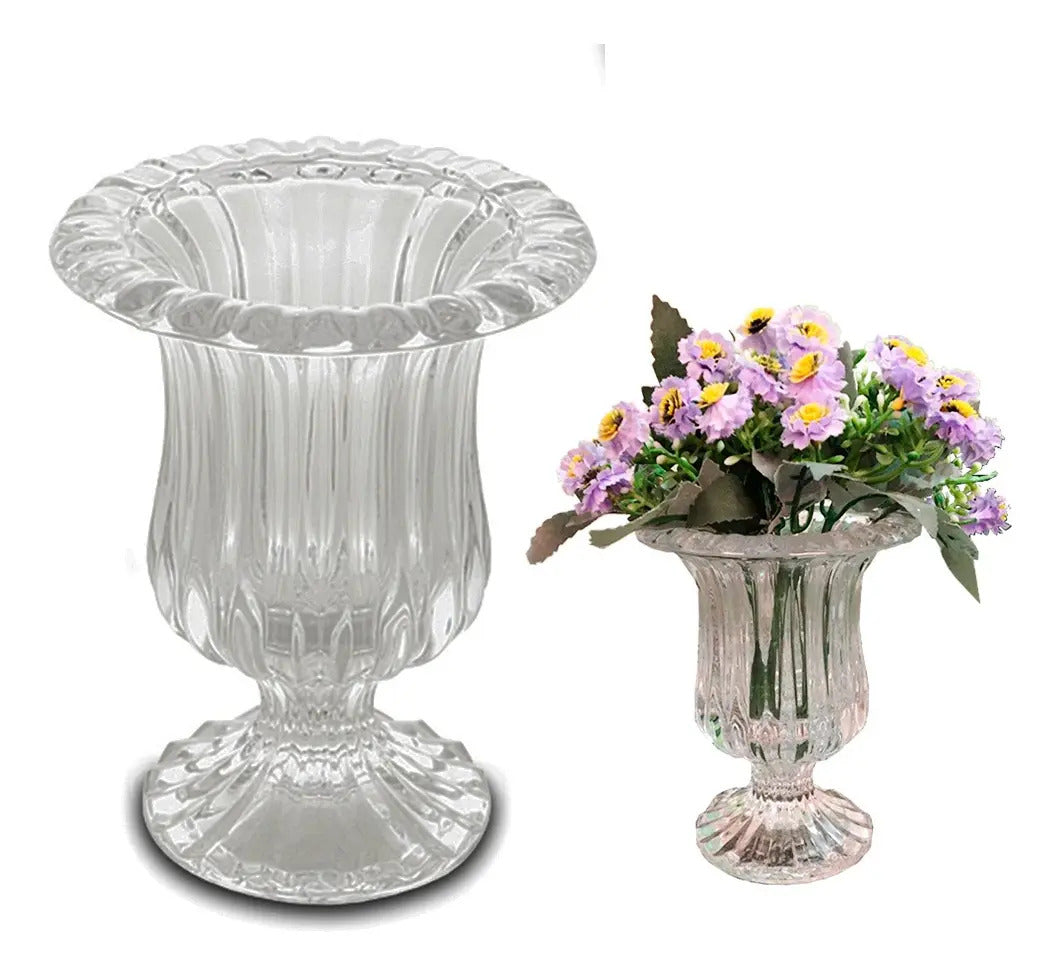Lyor Renaissance Vaso Com Pé De Vidro 14 Cm Transparente