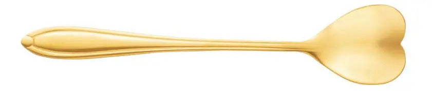 4 Colheres De Chá Lyor Heart Dourado De Aço Inox Dourado