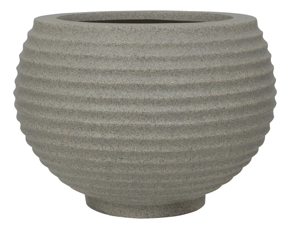 Vaso Bromelia Granito 26x24cm Cinza Granito