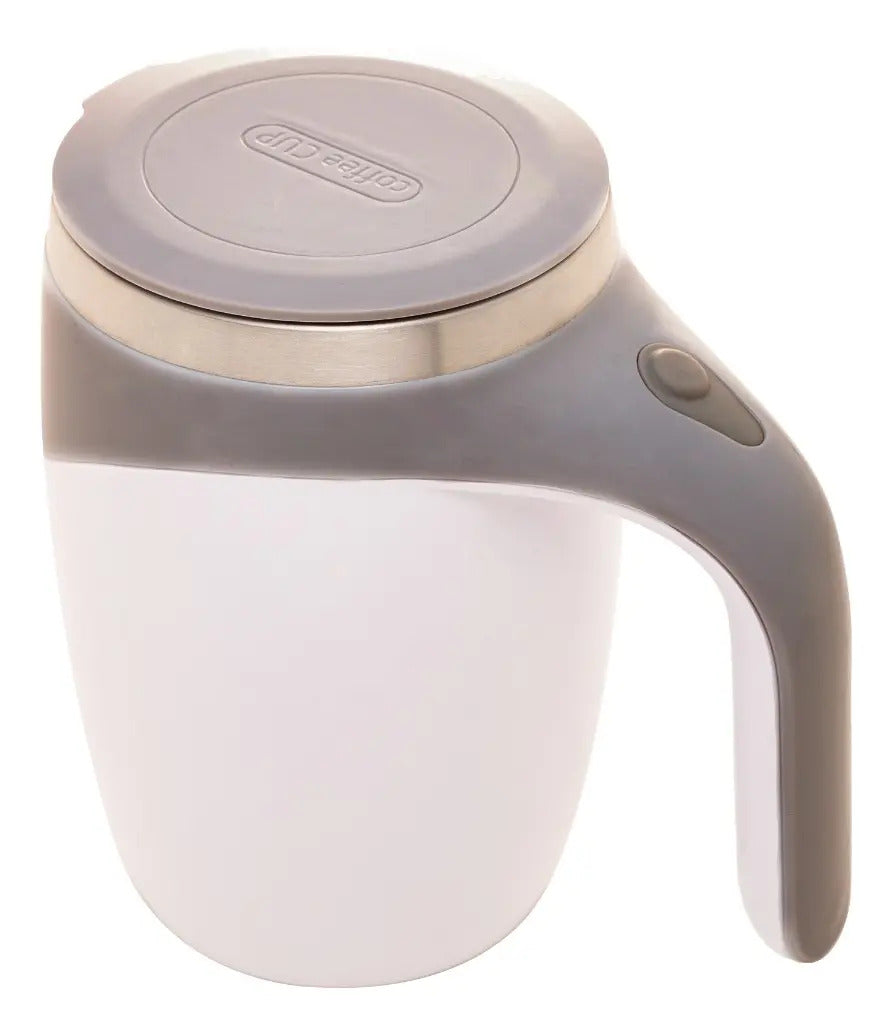 Caneca Mixer De Aço Inox Com Tampa Branca 440ml Lyor N/a
