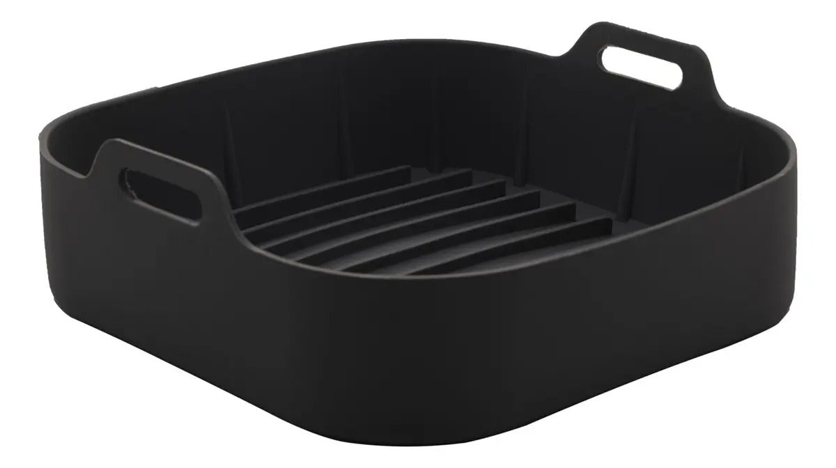 Forma Quadrada De Silicone Para Air Fryer 20x7cm Preta Lyor