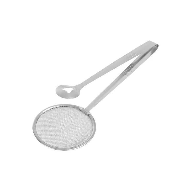 Escumadeira P/ Fritura C/pegador Inox Pastel Salgados Amarelo Claro