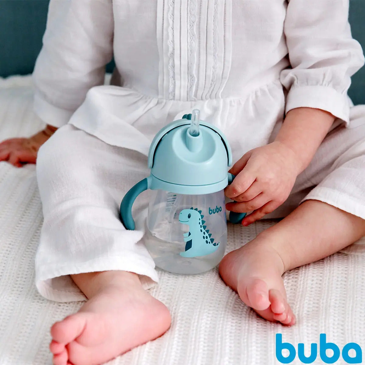 Copo Transição Antivazamento Válvula Dino Com Alça Buba® Cor Verde Liso