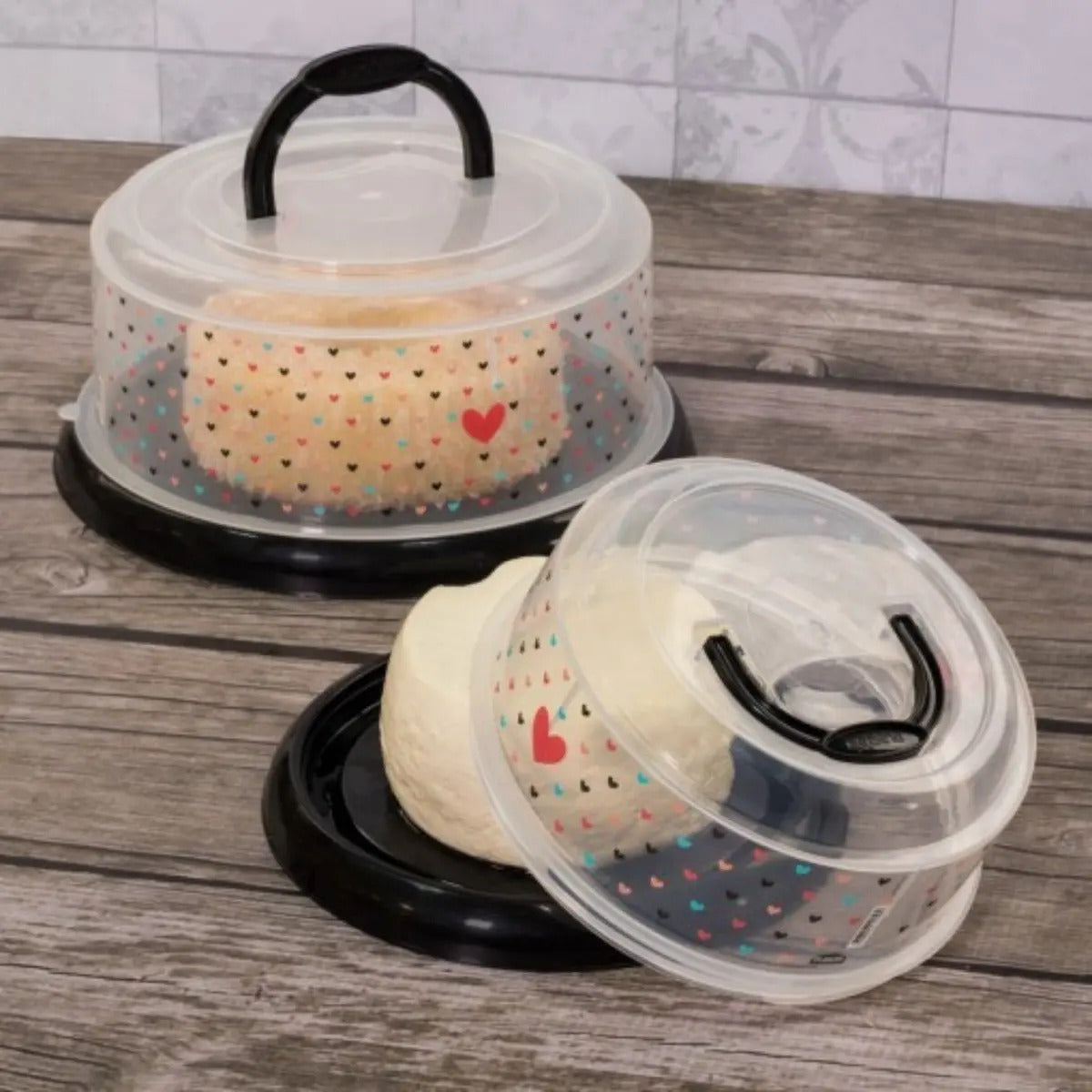 Pote Hermético Para Alimentos Plasútil Queijeira 1100ml Coracoes Preto