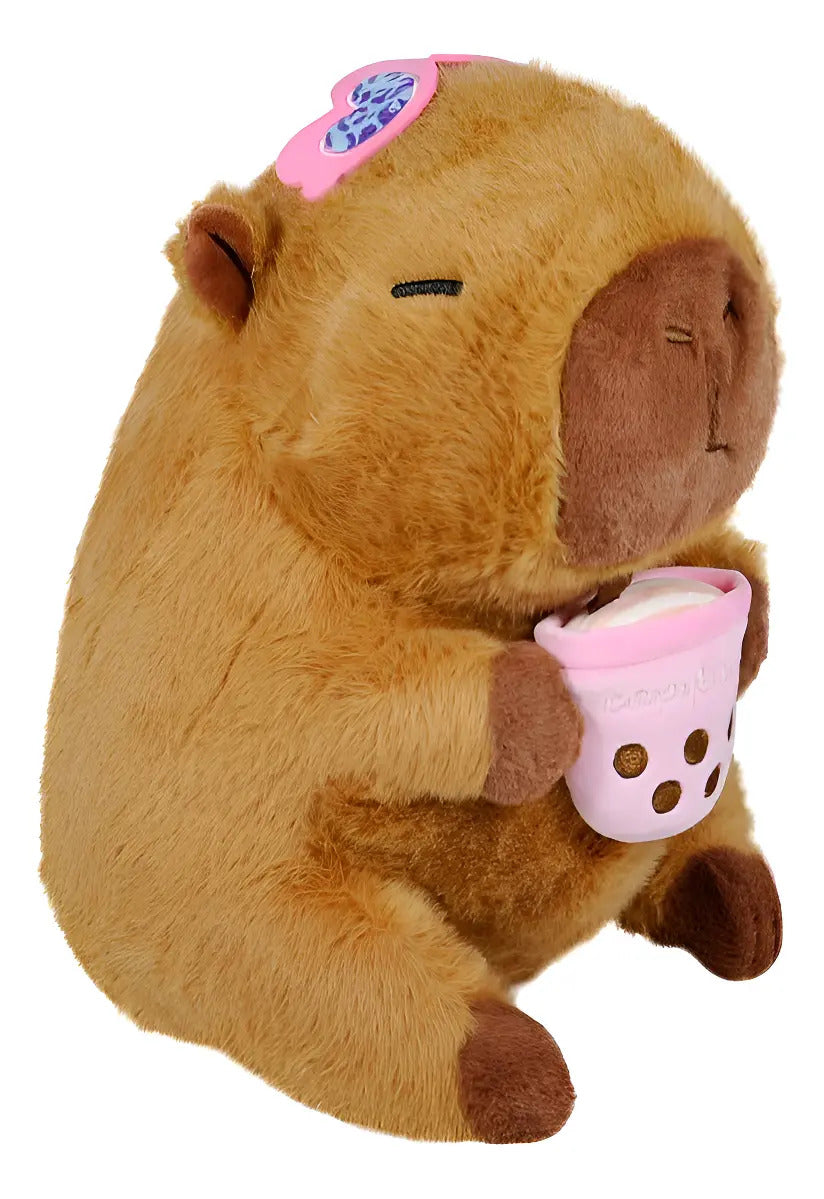 Pelúcia Capivara Moda Praia 35cm - Presente Bubble Tea