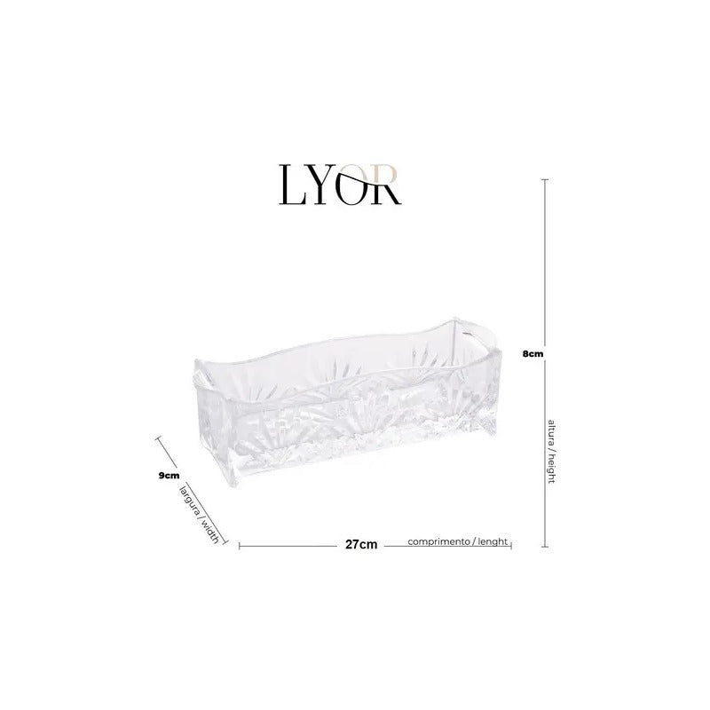Porta Talheres De Cristal Linha Dublin - Lyor Transparente