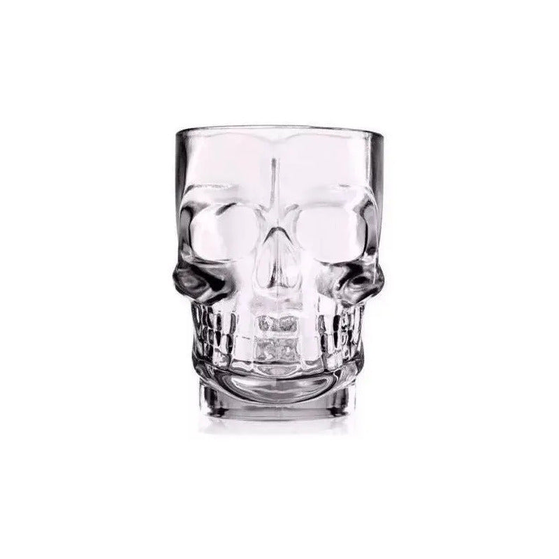 Kit 2 Canecas De Chopp De Vidro Caveira Rock Style 510ml Trasparente Caveirão