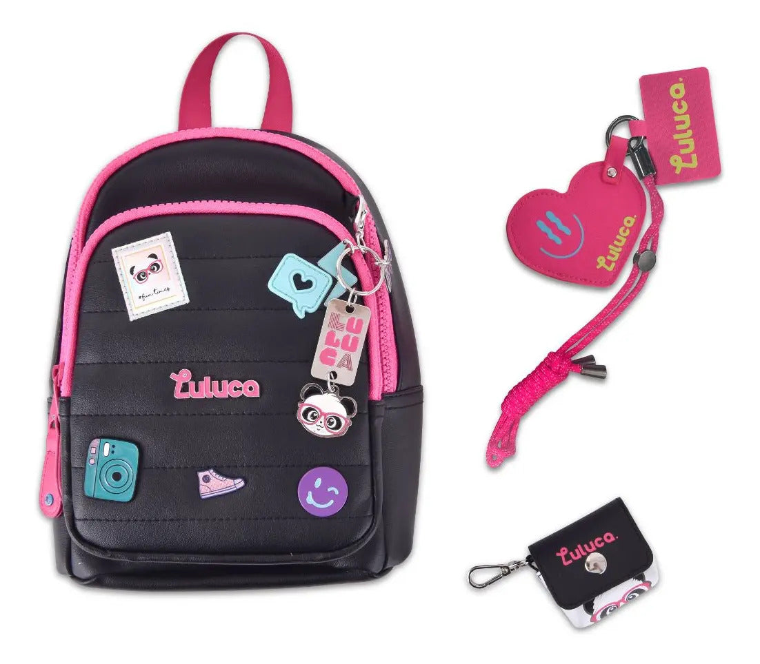 Mini Mochila Porta Fone E Chaveiro C/espelho Luluca Youtuber