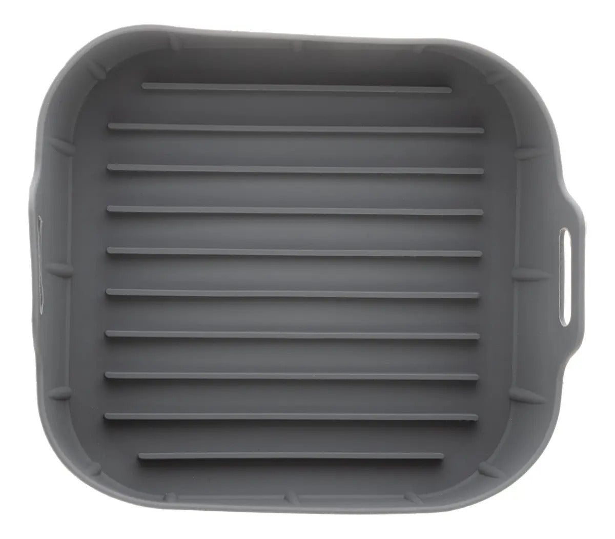 Kit 2 Forma P/airfryer Multiuso Quadrada Silicone 16cm Cinza