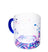 Caneca Lyor Stars De Vidro Borossilicato Com Alça Azul 300ml Prata Estrelas