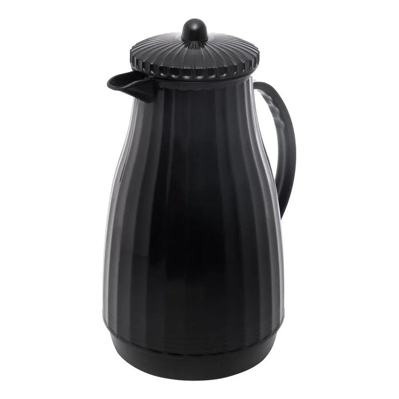 Garrafa Térmica Lyor New Bambu De Plástico Preta 1l Preto