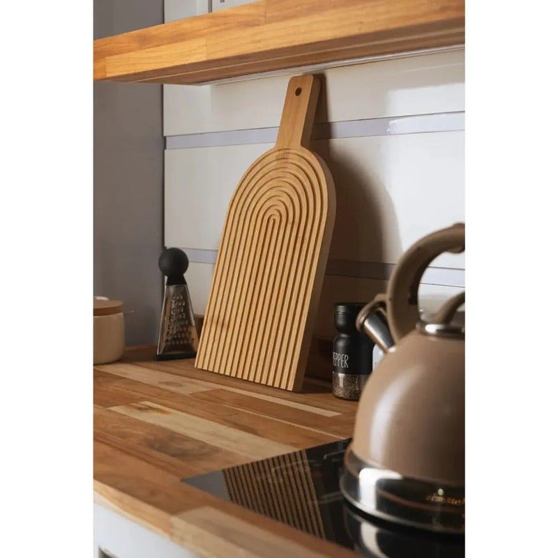 Tábua Decorativa Aura 39cm X 20cm X 1,5cm Bambu - Lyor Geométrico Marrom-claro