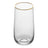 2 Copos Altos Com Fio De Ouro Vidro 450ml Lines - Wolff Incolor