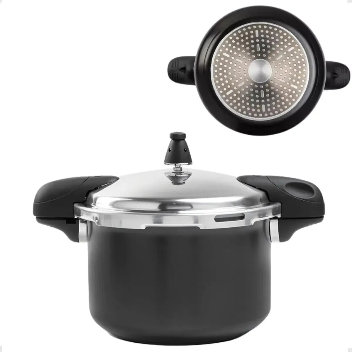 Panela De Pressão Brinox Pressure Indução Antiad. 5,4l Preta Cor Preto