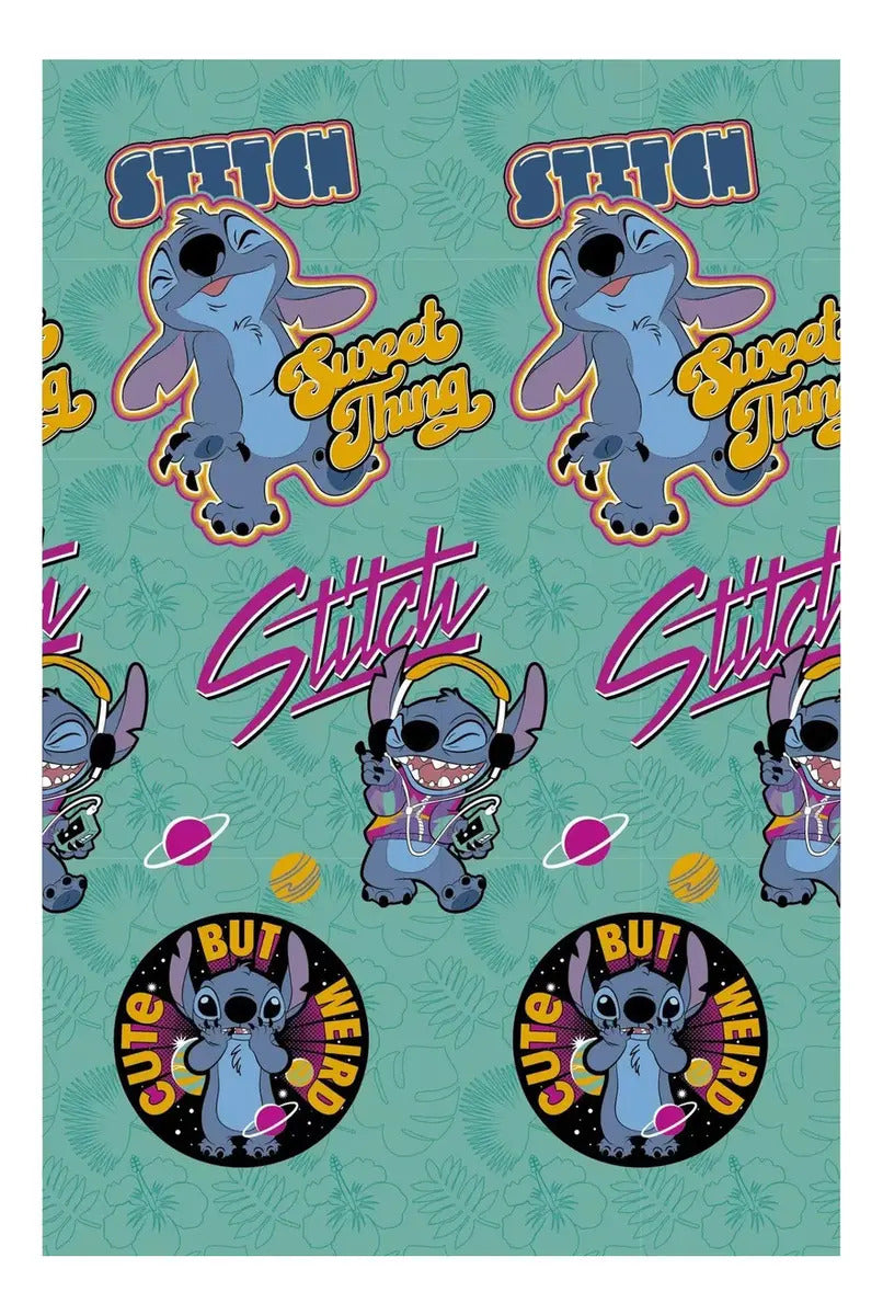 Manta Microfibra Lillo Stitch Solteiro 2,00x1,50 Jolitex Cor Verde-claro Desenho Do Tecido Lilo & Stitch