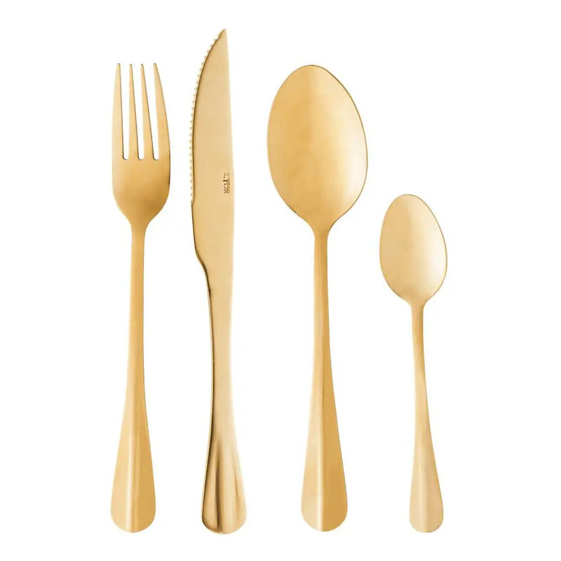 24 Peças Lyor Positano De Aço Inox Dourado