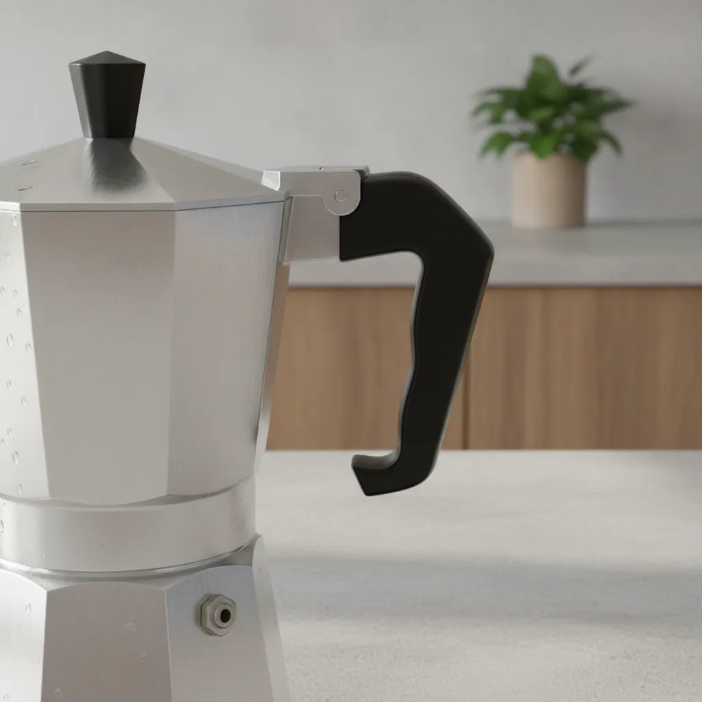 Cafeteira Italiana Lyor De Alumínio 6 Doses Com Cabo 300ml Inox